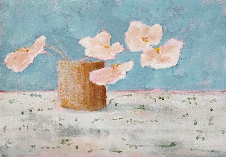 Pink Flowers Ii - Original Painting - Marcia Priestley