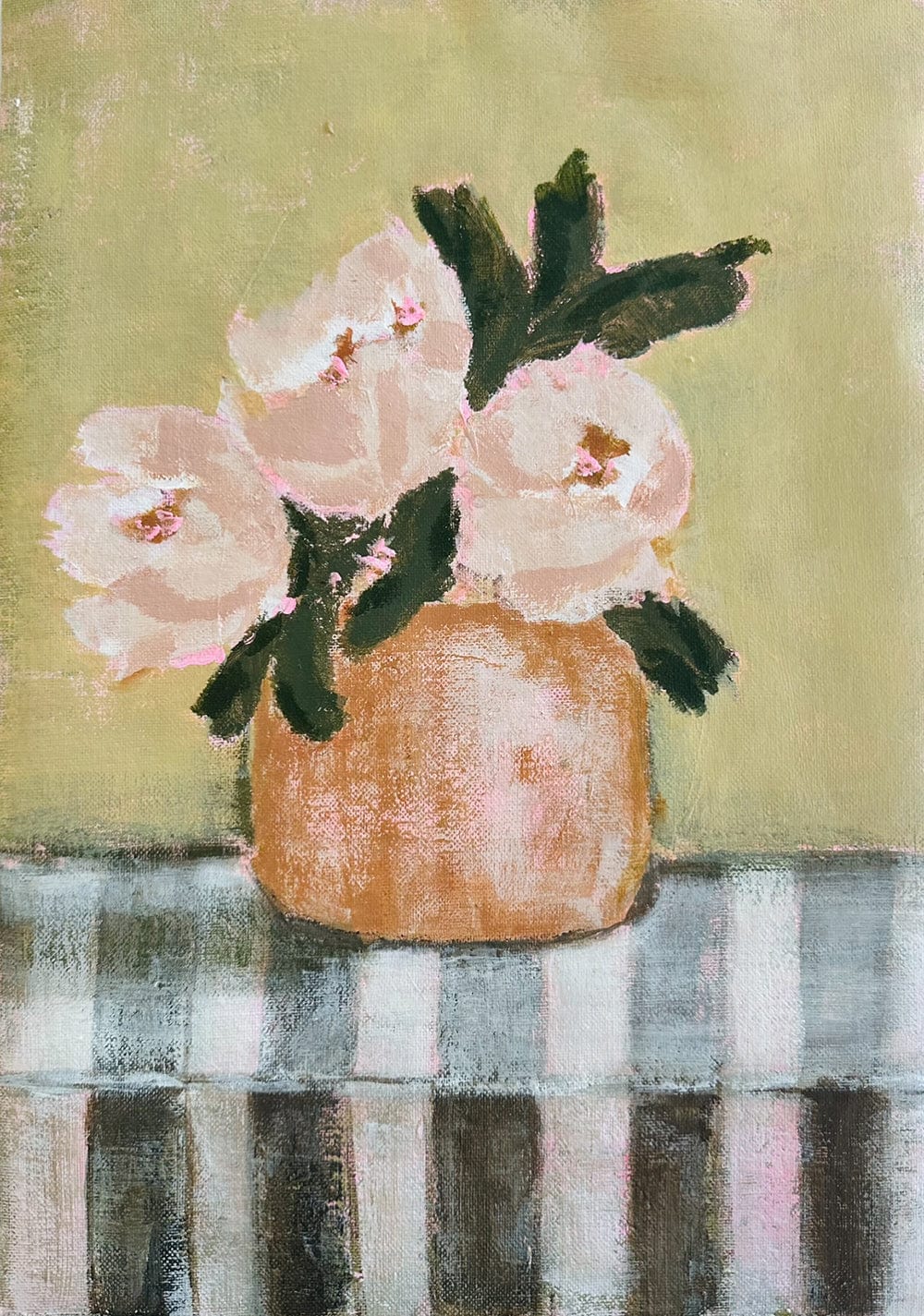 Pink Flowers I - Original Painting - Marcia Priestley
