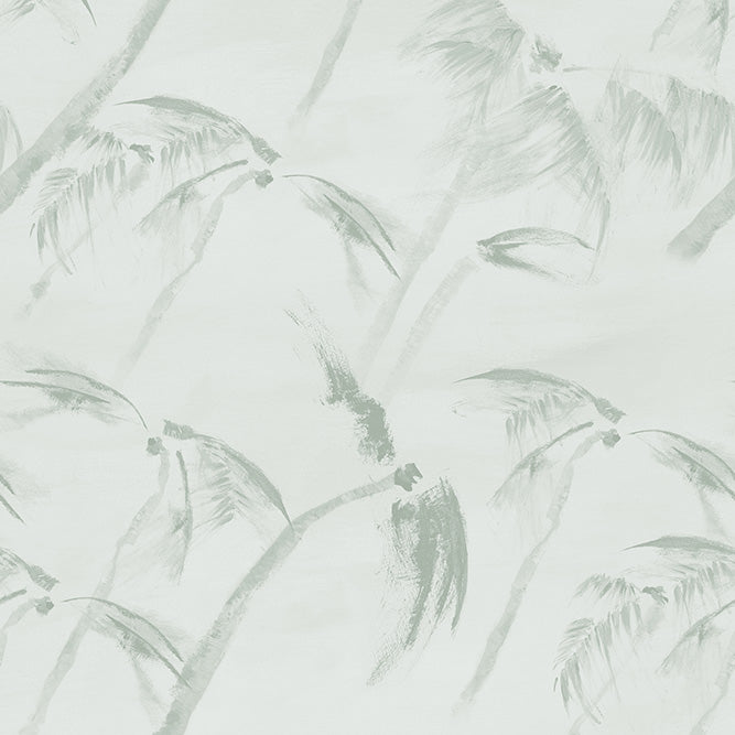 Pattern of palm leaves on a light gray background