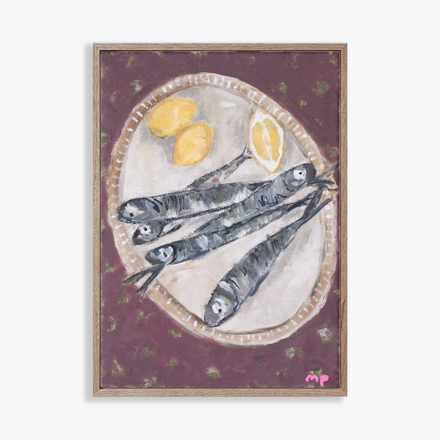 Pilchard Plate - Original Painting - Marcia Priestley